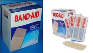 Johnson Johnson Band Aid Sheer Extra Large Bandages 1 3 4"x4" 50 Strips 10907