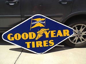 Porcelain Goodyear Tires Sign Non Oil Gas Soda