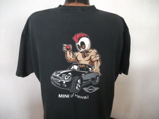 Black Car T Shirt Mini Cooper Hawaii Hawaiian Warrior in Small Automobile XL
