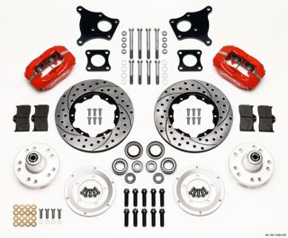 Wilwood Disc Brake Kit 71 74 AMC AMX Javelin 11" Drilled Rotors Red Calipers