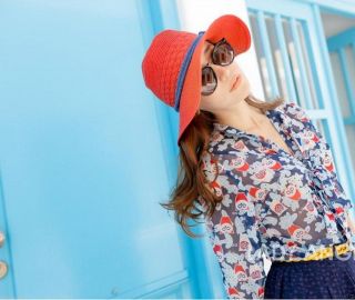 New Mens Women Unisex Red Brim Summer Beach Sun Hat Straw Panama Bohemia Cap