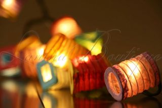 20 Multicolour Battery Operated Mini Chinese Paper Lantern 3M LED String Lights