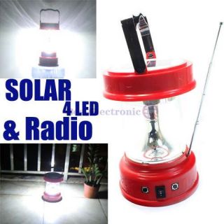 4 LED Lantern Solar Powered Camping Outdoor Lamp Light