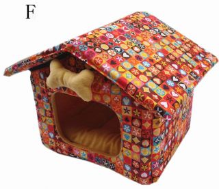 Retractable Foldable Small Dog Puppy Pet Cat Indoor Slepping House Kennel Bed