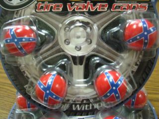 4 Rebel Flag Confederate Flag Valve Stem Caps Covers Car Truck RV Trailer
