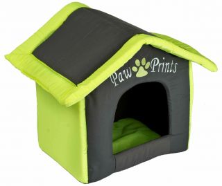 Dog Cat Pet Kennel Soft Cosy Cushioned House Pillow Collapsible Indoor Shelter