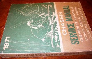 1971 Chevrolet Service Manuals Chevelle Camaro Nova Monte Carlo SS Corvette