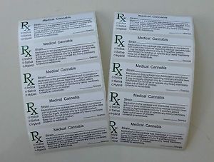 10 Strip Medical Marijuana RX Labels High Grade Stickers New