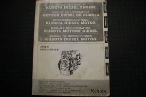 Kubota Z482 D662 D722 Diesel Engine Operation Operators Maintenance Manual Owner