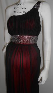 New Long Black Red Bolero Rhines Maternity Dress Medium Special Formal Dresses