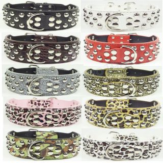 Brand New Studded Leather Dog Collar Large Dog Collar Pitbull Terrier Size s M L
