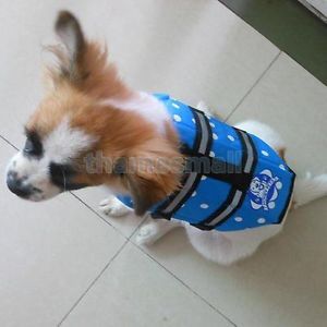 Pet Dog Polka Dots Life Jacket Vest Safety Vest Swimming Preserver Saver Size S