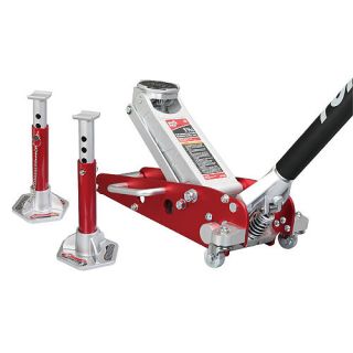 Torin Big Red 1 5 Ton Professional Low Profile Aluminum Floor Jack with Stands
