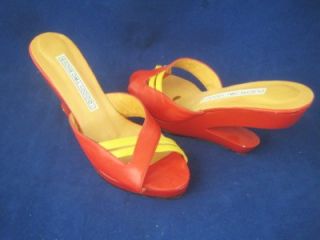 Mid 70s Goody Two Shoes Red Leather Sandals 7 5 Vintage New Very RARE