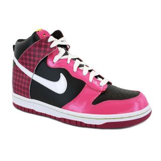 Nike Dunk High Grade School 316604 008 Girls Laced Leather Trainers Black Pink