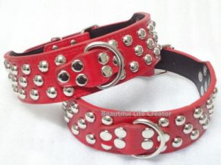 Gator Leather Spiked Studded Pet Dog Collar Dog Pitbull Terrier Size s M L