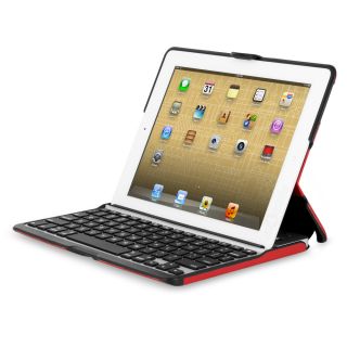 Zaggfolio for Apple iPad 3 2 Case w Bluetooth Keyboard Metallic Red Silver