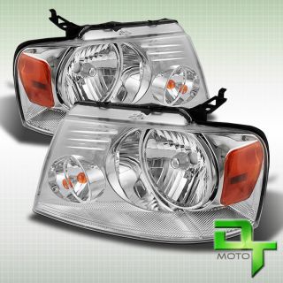 04 08 Ford F 150 F150 Crystal Headlights Lamps Lights Left Right Pair