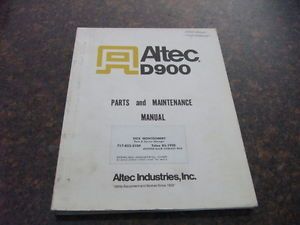 Altec D900 Derrick Service Shop Repair Maintenance and Parts Manual