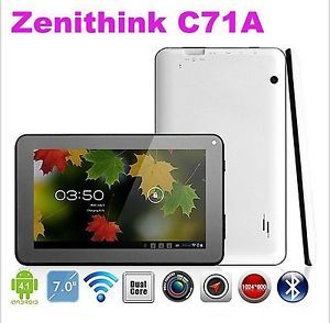 Zenithink C71A 7" GPS Google Android 4 1 Jelly Bean Tablet Cortex A9 Bluetooth