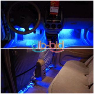 4 in1 Car Charge 12V Blue LED Interior Decoration Floor Decorative Light Lamp 02