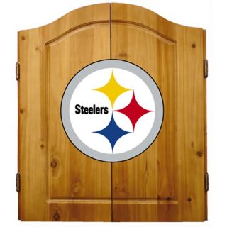 Imperial NFL Pittsburgh Steelers Pine Wood Dart Cabinet Bristle Cone Board