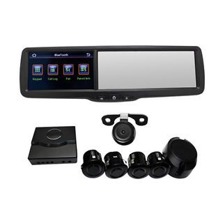 LCD Bluetooth Rear View Mirror GPS Navigation Car Backup Camera Parking Sensors