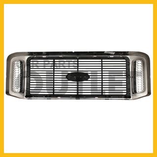 2006 2007 Ford F550 Chrome w Black Billet Grille Outlaw New Replacement Grill