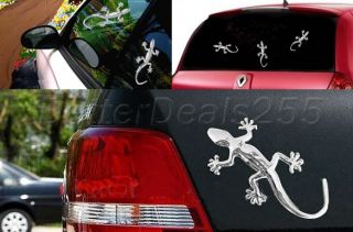 Auto Car Decor 3D Gecko Shape Chrome Badge Emblem Car Sticker Decal Silver New