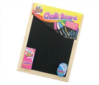 Small Wooden Chalkboard Chalk Board with Chalks Set Rubber Kids Learning School