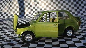 Polistil Fiat 126 Bright Metallic Green Die Cast Toy Car 1 25 Scale 2 Doors