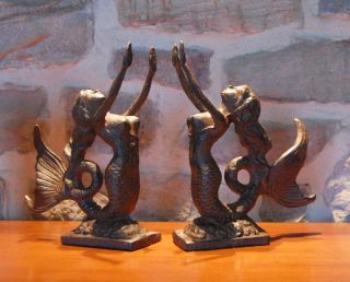 Mermaid Bookends Book End Set of 2 New Cast Iron or A Set of Doorstops