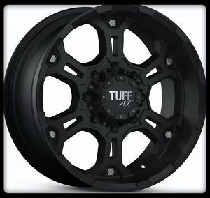 16" x 8" Tuff T03 Black Rims 225 70 16 Toyo Open Country A T Wheels Tires