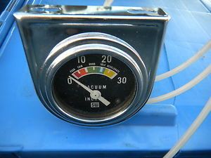 Vintage Stewart Warner Engine Vacuum Gauge Wnos Under Dash Chrome Mounting Panel