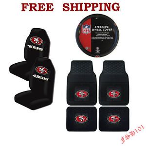 NFL San Francisco 49ers Car Truck Steering Wheel Cover Floor Mats Seat Covers