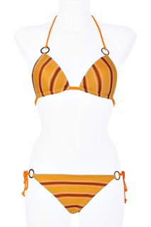 Lemon/Sunset Stripe Knit String Bikini von MISSONI MARE  Luxuriöse