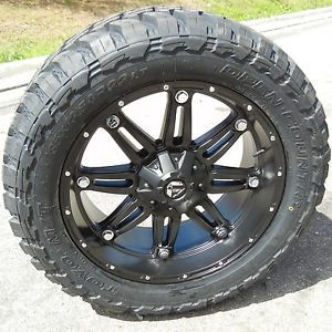 20" Black Fuel Hostage Wheels Toyo MT Tires Set of 5JEEP Wrangler JK Rubicon