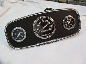 Vintage Stewart Warner Gauges with Panel RARE 160MPH Large Bloc Awesome