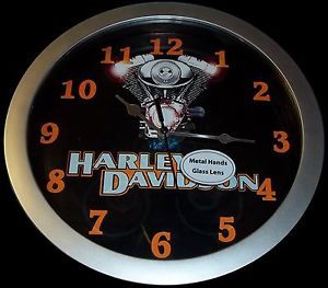 Harley Davidson Motor Cycle Engine Image AA Battery Powered Wall Clock New