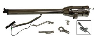 32" GM Chrome Tilt Auto Steering Column No Key Adapter Gear Selector Knob