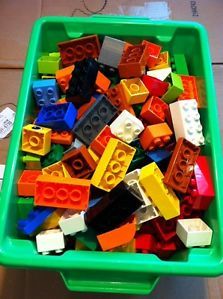 Huge Lot 300 Pieces Lego Duplo Building Blocks Bricks Many Colors Clean