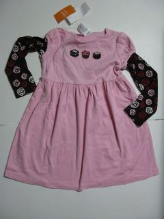 Gymboree Sweet Treats Dress 4 Cupcakes Chocolates Pink Dress L s D S