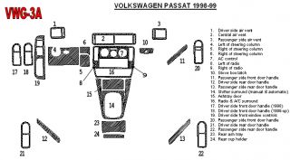 Volkswagen Passat 98 99 Carbon Fiber Interior Dash Kit Trim Parts Dashboard Pane