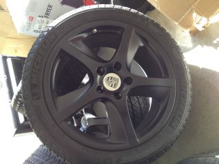 New Set 20" Custom Flat Black Porsche Cayenne Wheel Tire Sensor Cap Set