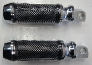 Performance Machine PM Chrome Elite Rubber Male Mount Foot Pegs Harley Dyna XL