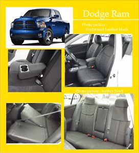 2013 Dodge RAM 1500 Crew Cab Rear Bench Sheat Clazzio Black Leather Seat Cover
