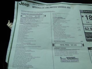2013 Jeep Wrangler Sahara 4 Door 4WD Repairable Salvage Title