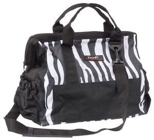 Black White Zebra Large Grooming Kit Tote Caddy Diaper Bag Overnight Duffel Bag