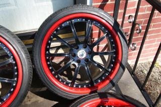 Cts V STS V asanti 20" AF 134 Black Red Wheels Tires