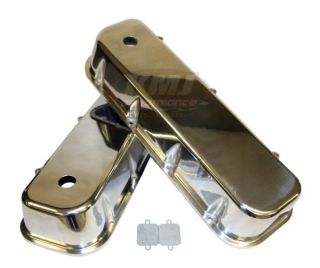 BBC Chevy 454 Polished Aluminum Tall Valve Covers Smooth Top Big Block 396 427